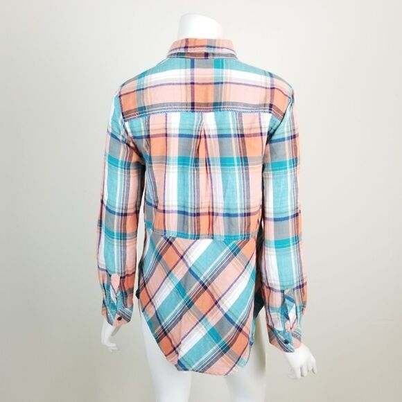Holding Horses Anthro Plaid Button Down Tunic Top - Picture 6 of 6